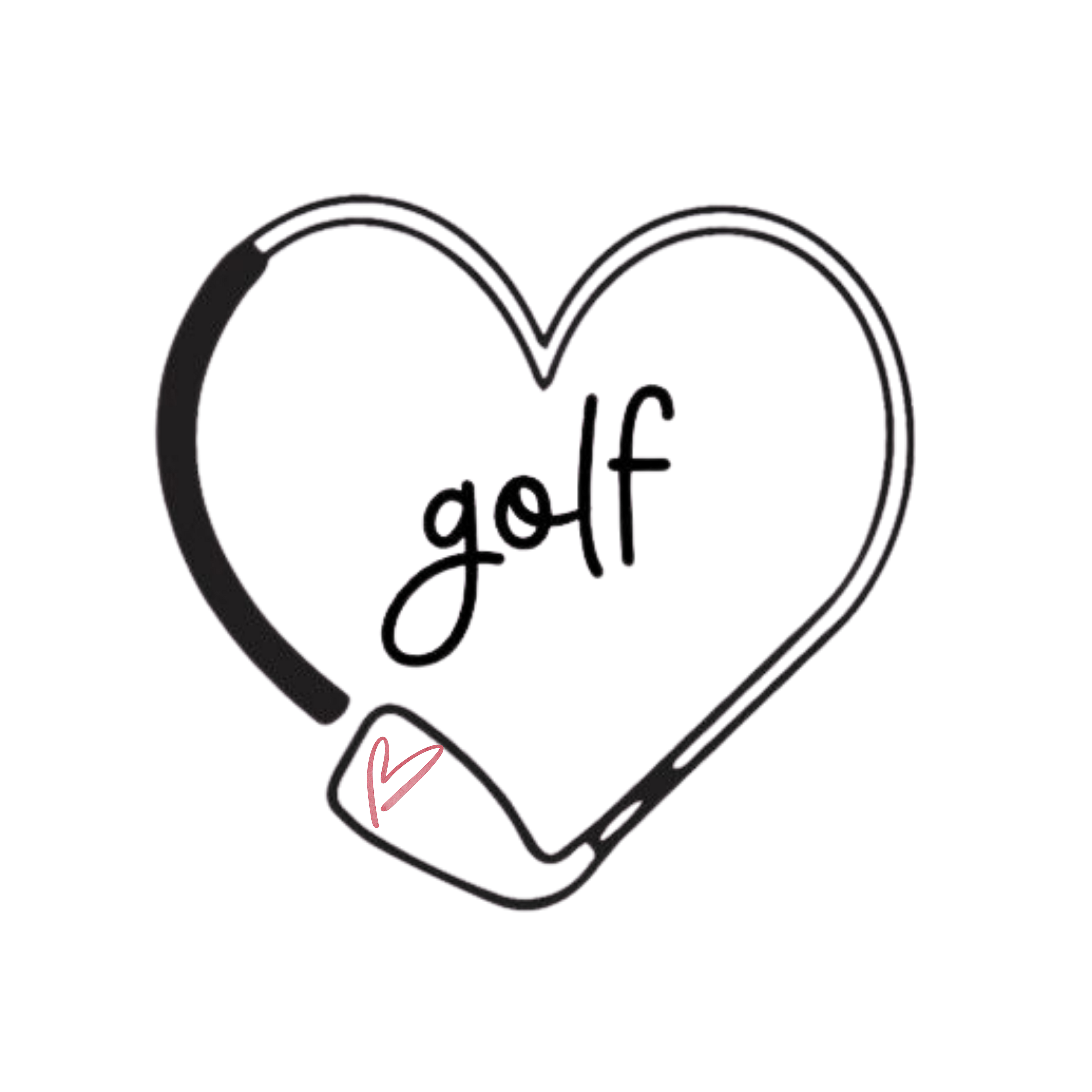 Golf Heart ~ Classic White Tee