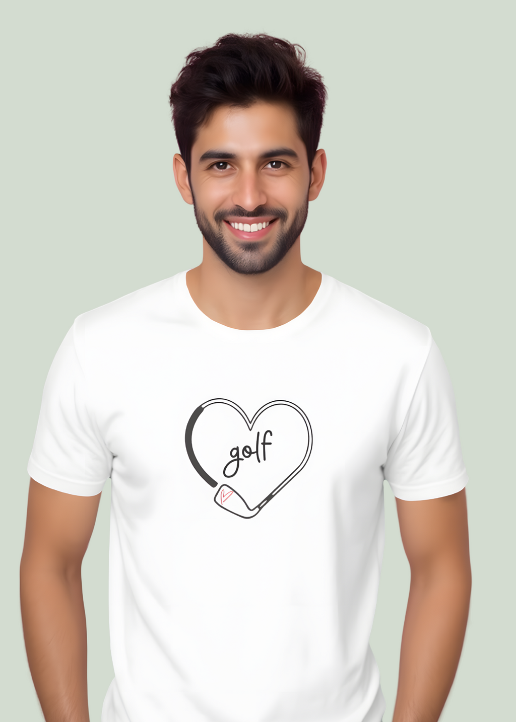 Golf Heart ~ Classic White Tee